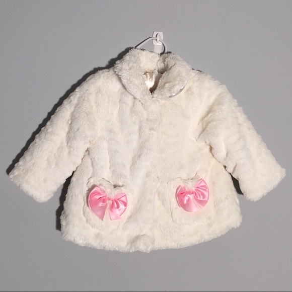Little Me Other - White Coat for Baby Girls Size 12 mo